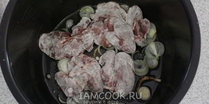 Шаг 4: печени тушеной в сметане в мультиварке