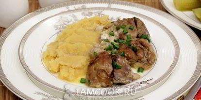 Шаг 7: печени тушеной в сметане в мультиварке