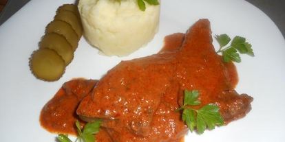 Шаг 7: печени, тушеной в томатно-сметанном соусе