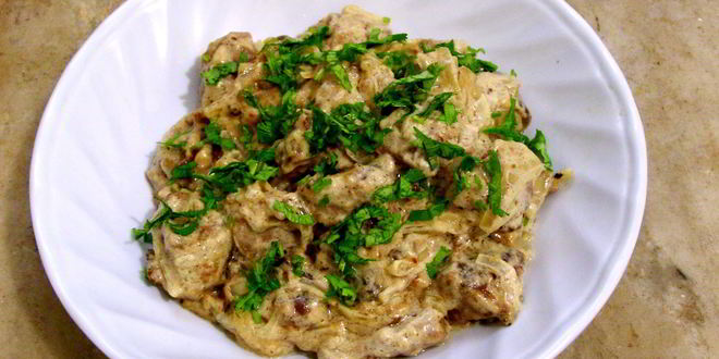 Рецепт печенки в сметане