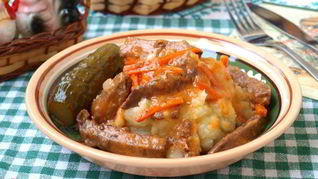 Рецепт Свиной печени в сметанно-томатном соусе