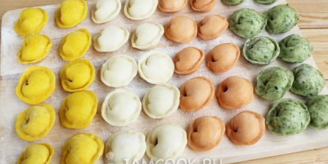 Рецепт цветного теста для пельменей