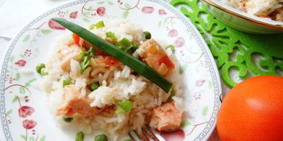 Шаг 5: быстрого плова с рыбой и зеленым горошком