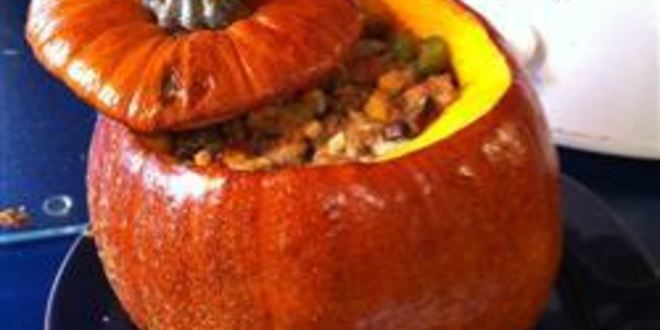 Рецепт фруктового плова в тыкве