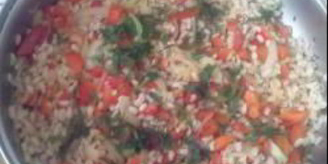 Рецепт плова из перловой крупы с болгарским перцем