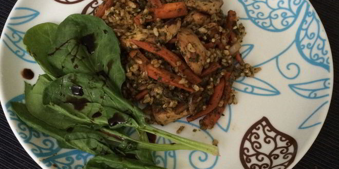 Рецепт Плова из цельнозернового риса и шпината