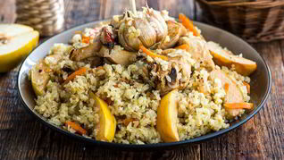 Рецепт Плова с курицей и айвой