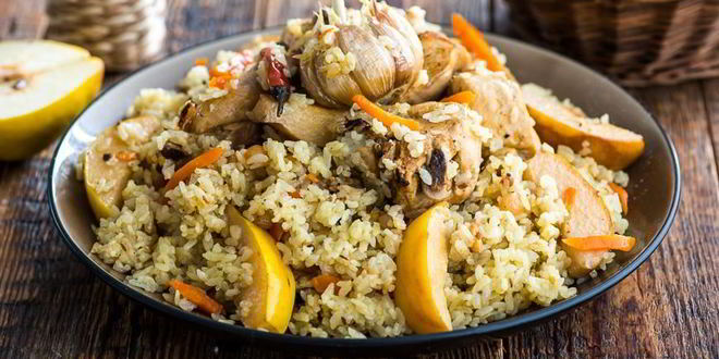 Рецепт плова с курицей и айвой