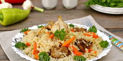 Шаг 9: плова с курицей в кастрюле