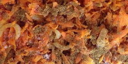 Шаг 2: плов с сухофруктами, апельсинами и копченой корейкой