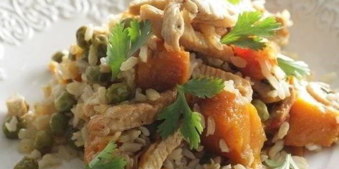 Рецепт пряного плова с овощами и индейкой