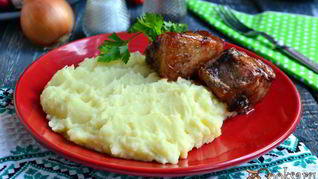 Рецепт Пышного картофельного пюре с яйцом и сметаной