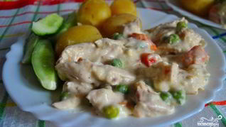 Рецепт Фрикасе из кролика в винном соусе