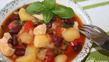 Рецепт Мексиканского овощного рагу с куриным филе