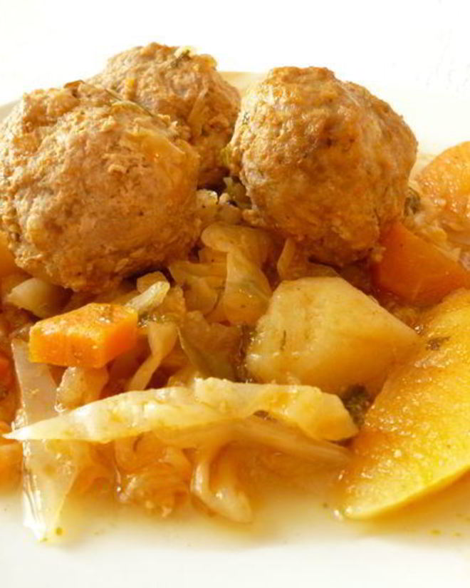 Рецепт осеннего рагу с фрикадельками из говядины