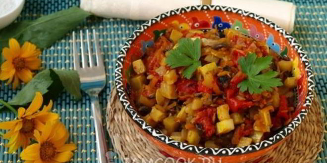 Рецепт овощного рагу с грибами