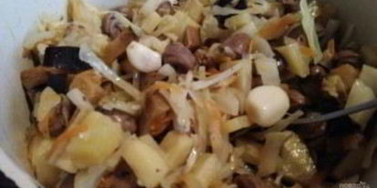 Шаг 7: овощного рагу с куриными сердечками