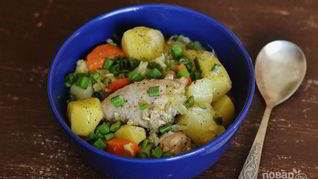 Рецепт Овощного рагу с курицей и кабачками