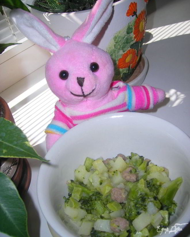 Рецепт овощного рагу с мясом для деток