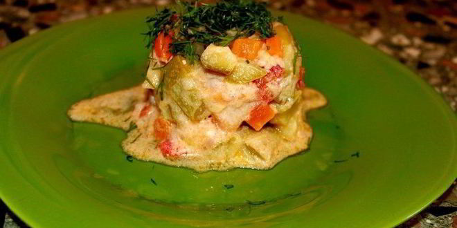 Рецепт Овощного рагу с тушеной курицей кабачками и картошкой