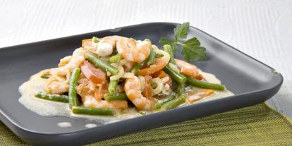 Шаг 2: рагу из стручковой фасоли с креветками