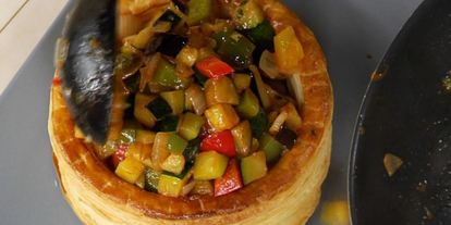 Шаг 3: рататуя в корзинке