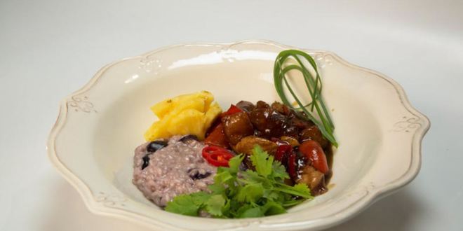 Рецепт пряной индейки с виноградным ризотто