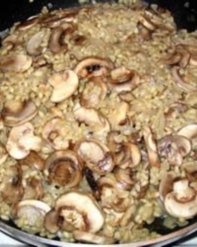 Рецепт ризотто из перловки с грибами