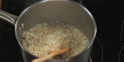 Шаг 1: ризотто с белыми грибами