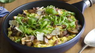 Рецепт Ризотто с копченостями и грибами