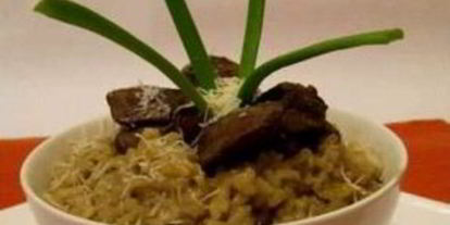 Шаг 8: ризотто с куриной печенью