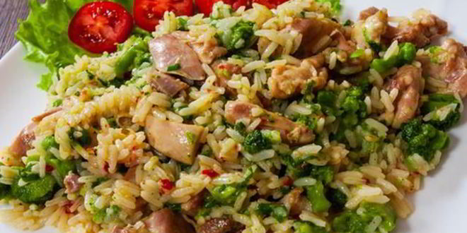 Рецепт ризотто с курицей, грибами и брокколи