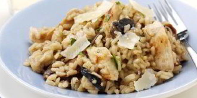 Рецепт ризотто с курицей и грибами