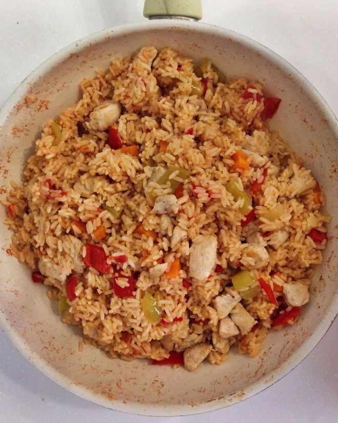 Рецепт ризотто с курицей и овощами