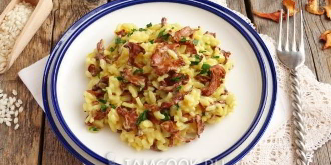 Рецепт ризотто с лисичками