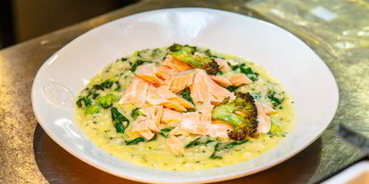 Шаг 4: ризотто с лососем