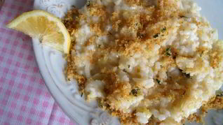 Рецепт Ризотто с луком-пореем и лимонной крошкой