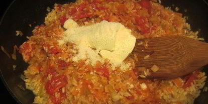 Шаг 5: ризотто с луком-пореем и помидорами