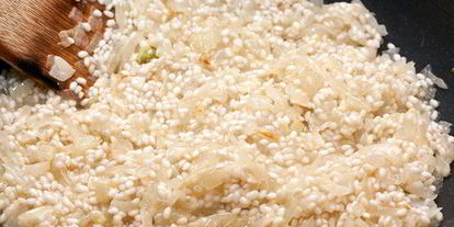 Шаг 6: ризотто с морскими гребешками и шампанским