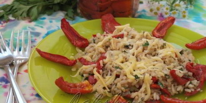 Рецепт ризотто с петрушкой и вялеными помидорами