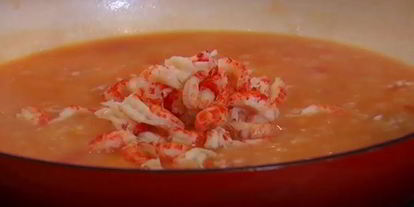 Шаг 7: ризотто с раковыми шейками