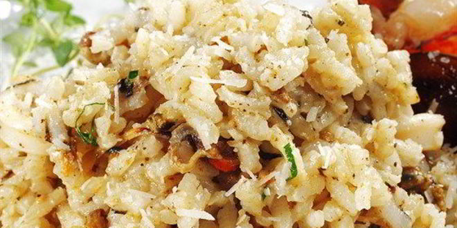 Рецепт Ризотто с шампанским, креветками и гребешками