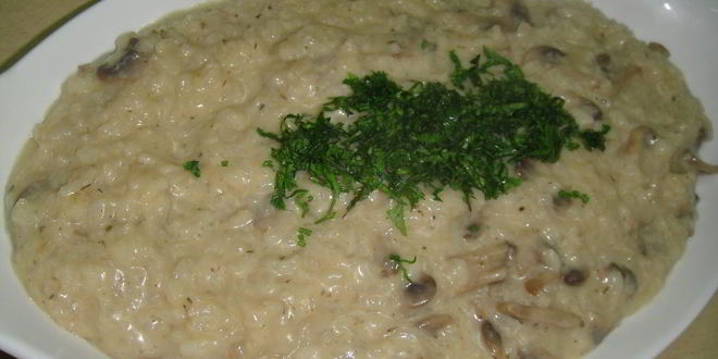Рецепт ризотто с сыром и грибами