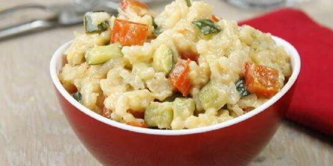 Рецепт ризотто с цукини и красным перцем