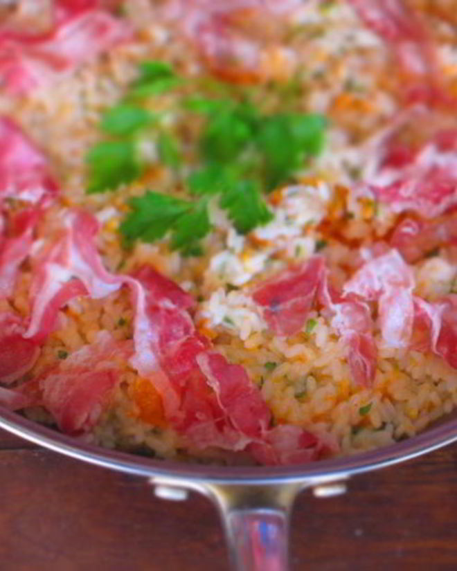 Рецепт ризотто с тыквой и беконом