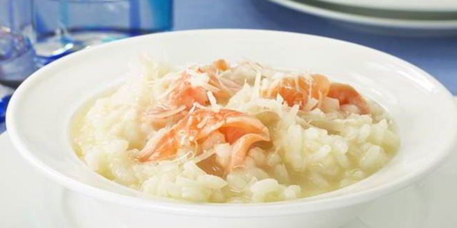 Рецепт ризотто со спаржей и лососем