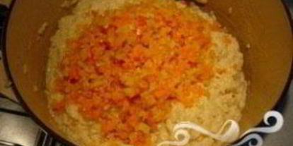 Шаг 5: сливочного ризотто с кубиками овощей и семенами льна