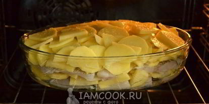 Шаг 13: филе минтая с картошкой в духовке