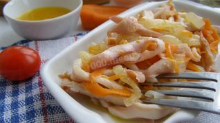 Рецепт Кальмаров с морковью и луком