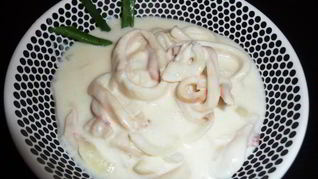 Рецепт Кальмаров в сливочно-сырном соусе